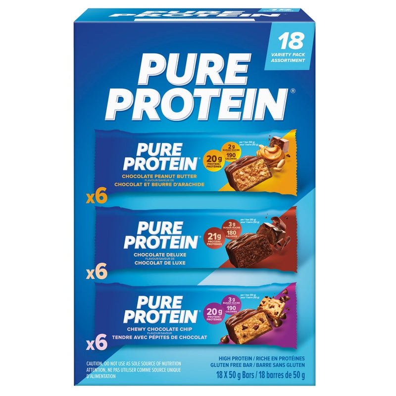 Pure Protein Bars Variety Pack 18 × 50 g