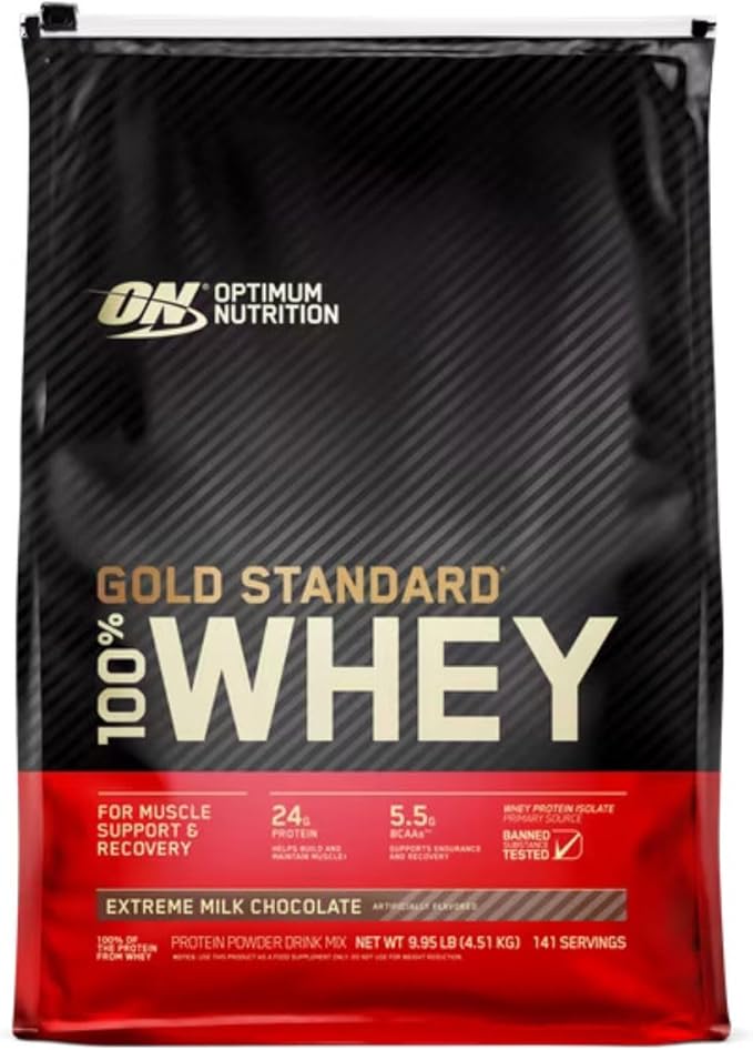 Optimum Nutrition GOLD STANDARD 100% Whey Protein Powder, Vanilla Ice Cream, 2.48 kg