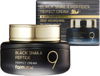 Farm Stay Black Snail and Peptide 9 Perfect Cream - Anti Aging Cream with Peptide Formula - Fights Wrinkles and FIne Lines - Brightens Skin - 55 ml