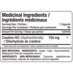 Allmax Creatine HCL, 90 VCaps Nutrition Panel