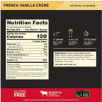 Optimum Gold Standard Whey nutrition panel