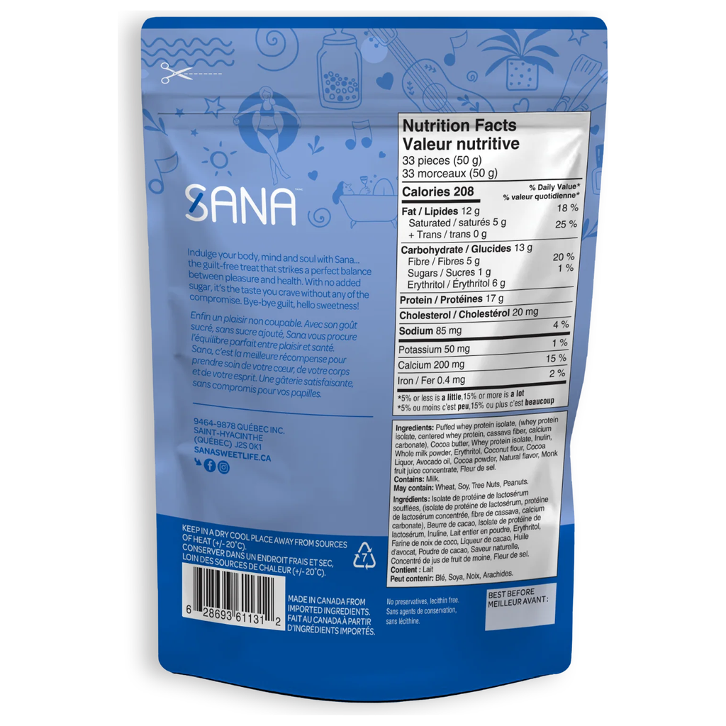 Sana Protein Bites Cookies N' Cream nutrition panel