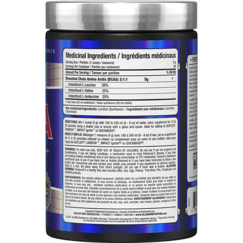Allmax BCAA 2:1:1, 400g Nutrition Panel