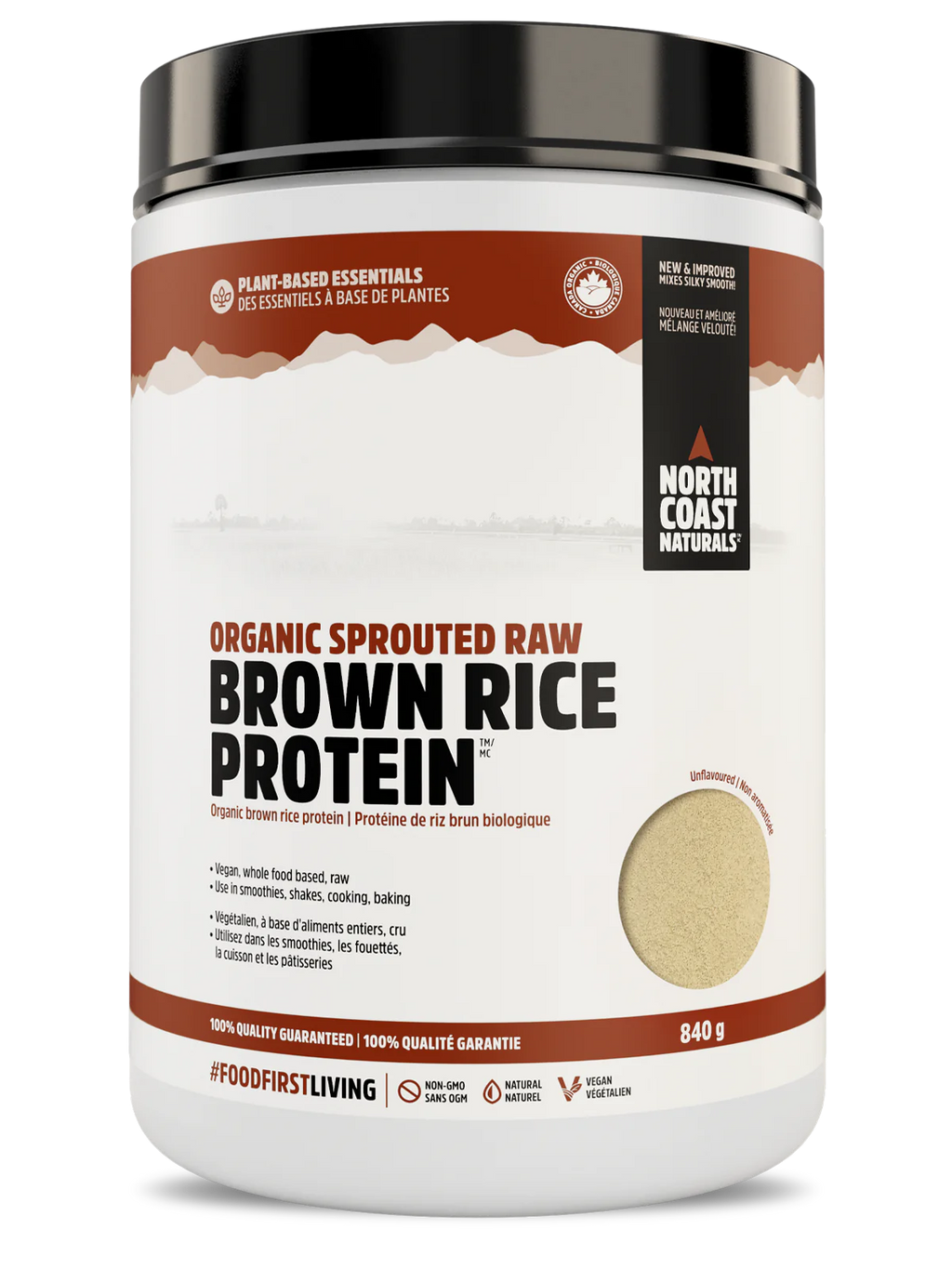 North Coast Naturals Organic Sprouted Raw Brown Rice Protein 840g