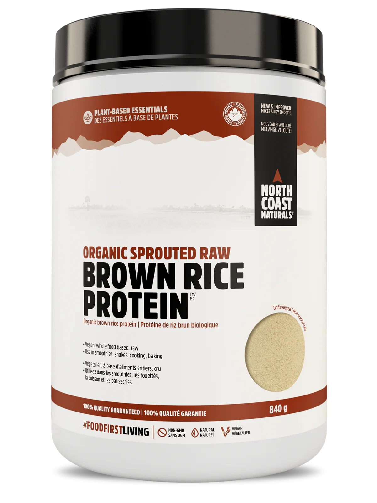 North Coast Naturals Organic Sprouted Raw Brown Rice Protein 840g