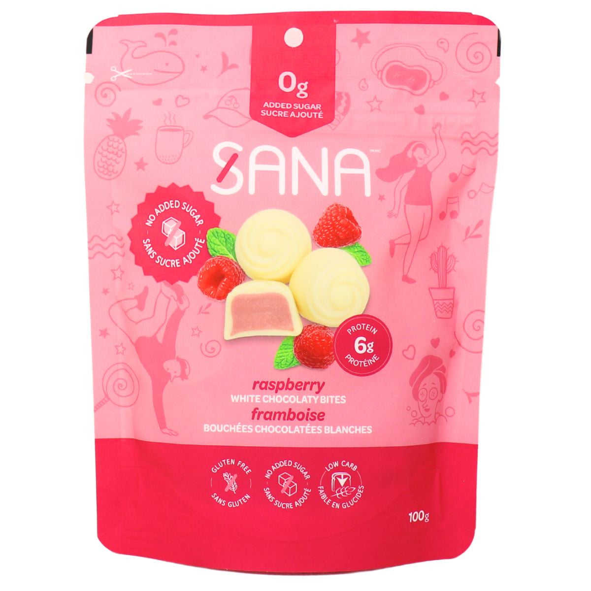 Sana White Chocolate Raspberry Protein Bites